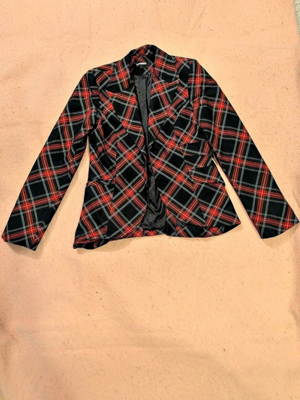 Attitude By Jay Manuel Plaid Blazer in Black & Red